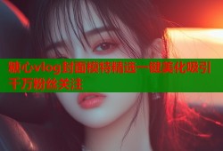 糖心vlog封面模特精选一键美化吸引千万粉丝关注