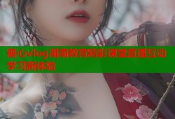 糖心vlog湖南教育精彩课堂直播互动学习新体验